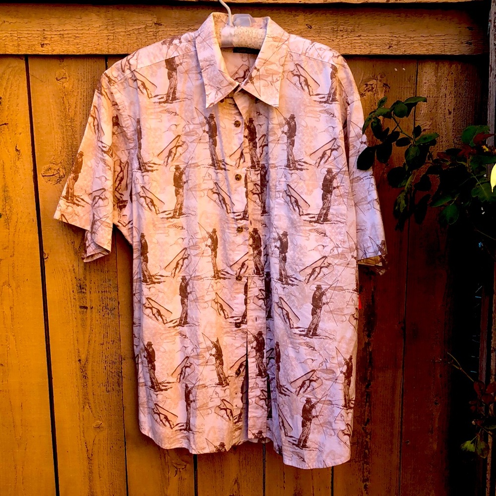 Cafe Luna men’s fisherman print shirt XL